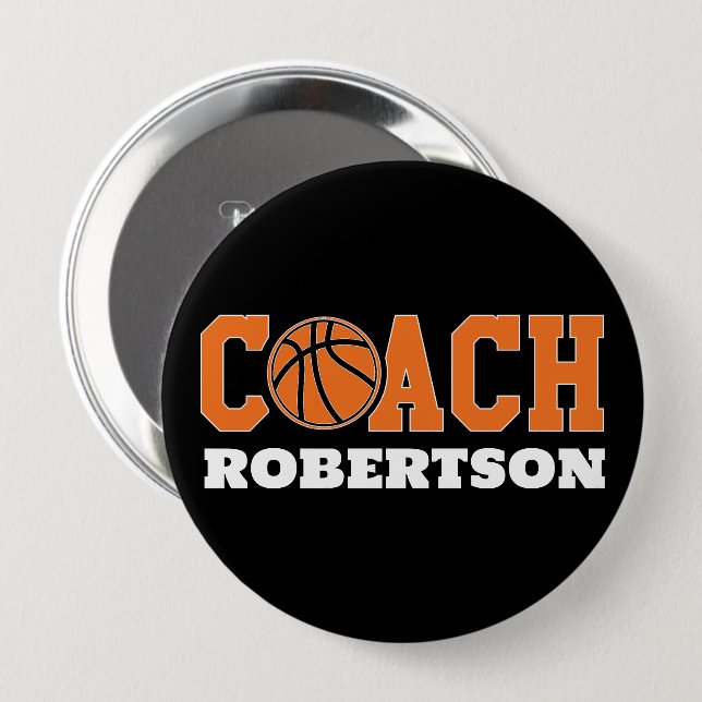 Basketballtrainer Button (Vorne & Hinten)