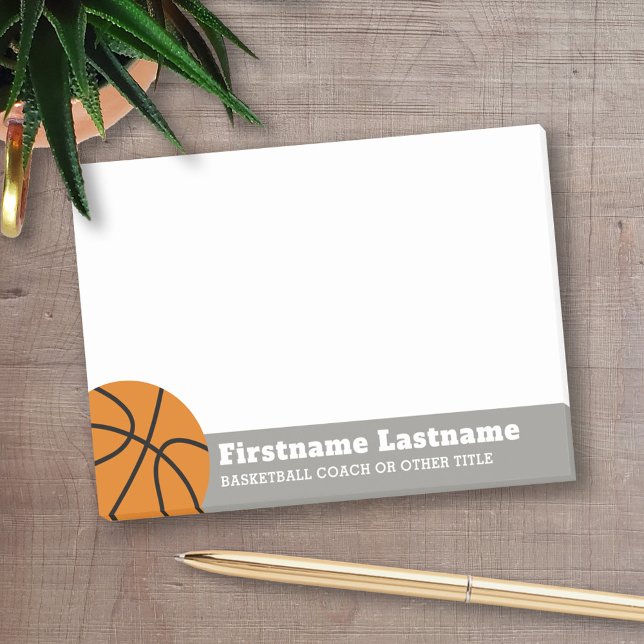 Basketballtrainer oder Lehrer für physische Bildun Post-it Klebezettel (Personalized Post-It Note - Basketball Theme)