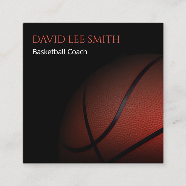 Basketballtrainer Quadratische Visitenkarte (Vorderseite)