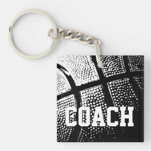 Basketballtrainer quadratischer Schlüsselanhänger