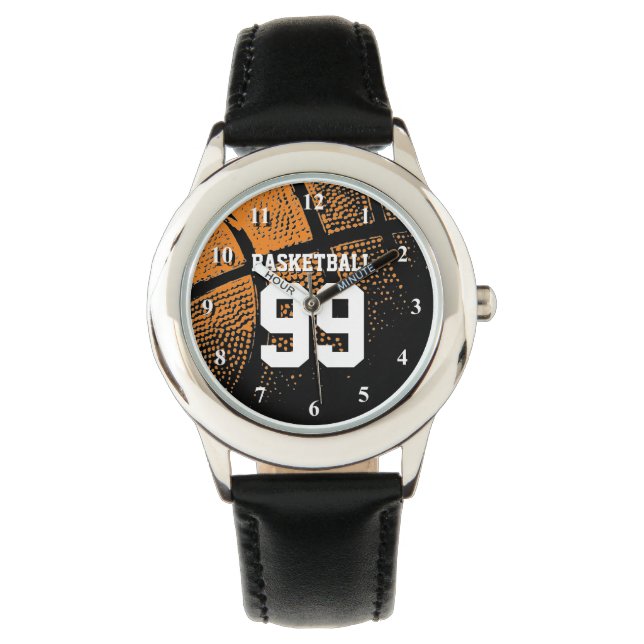 Basketballuhr für Kinder mit benutzerdefinierter J Armbanduhr (Vorderseite)