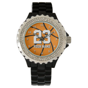 Basketballuhr mit eigener Nummer und Name Armbanduhr