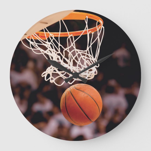 Basketballvermessung Große Wanduhr (Vorderseite)