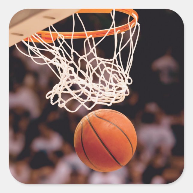 Basketballwertung Quadratischer Aufkleber (Vorderseite)