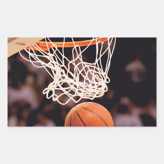 Basketballwertung Rechteckiger Aufkleber (Vorderseite)