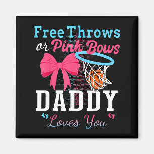 Basketballwürfe oder rosa Schleifen Papa liebt dic Magnet