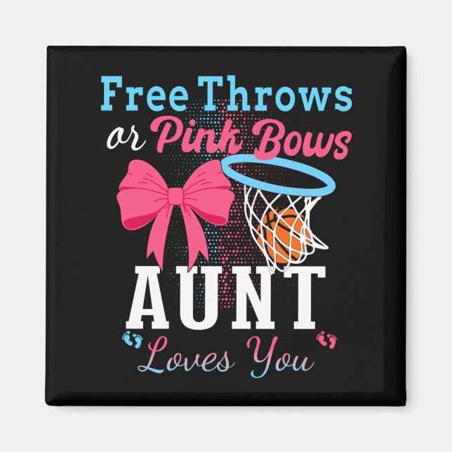 Basketballwürfe Oder Rosa Schleifen Tante Liebt Di Magnet (Vorne)