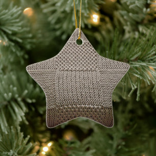 Basketweave Patchwork Strick von Shirley Taylor Keramik Ornament