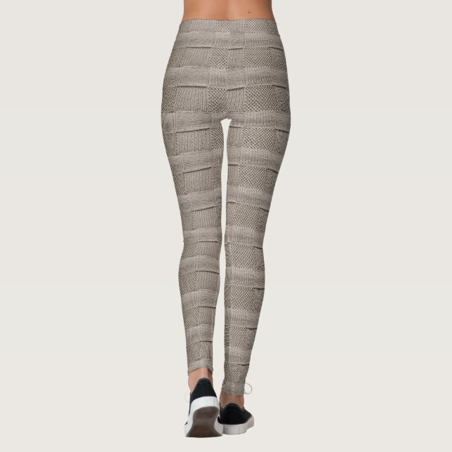 Basketweave Patchwork Strick von Shirley Taylor Leggings (Rückseite)