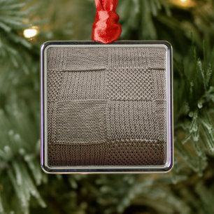 Basketweave Patchwork Strick von Shirley Taylor Ornament Aus Metall