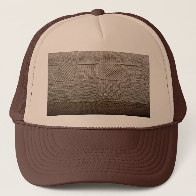 Basketweave Patchwork Strick von Shirley Taylor Truckerkappe (Vorderseite)