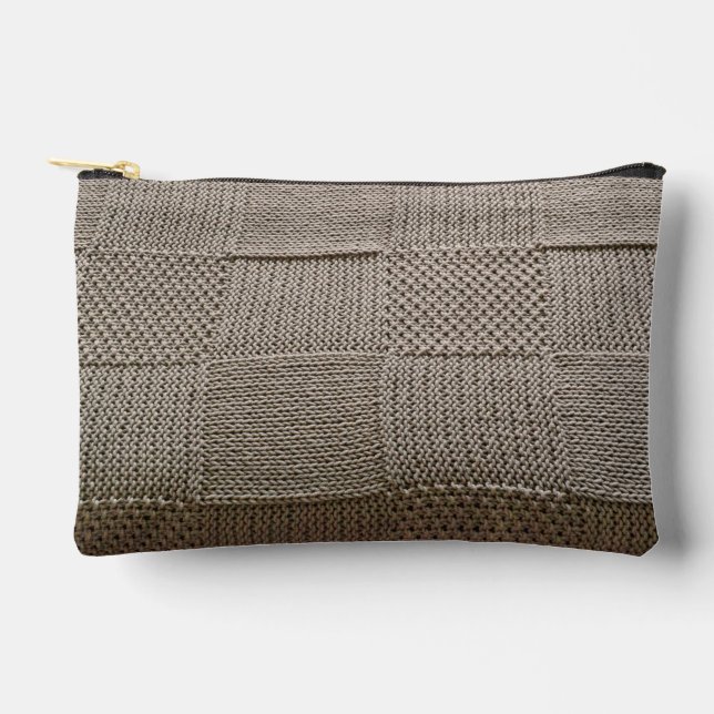 Basketweave Patchwork Strick von Shirley Taylor Zubehörtasche (Vorderseite)