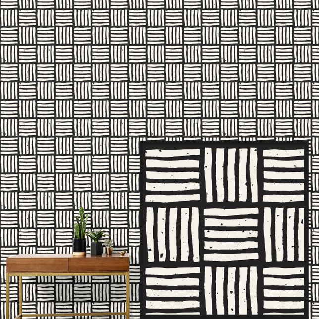 Basketwebe mit schwarzen Knochengittern Tapete (Von Creator hochgeladen)