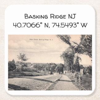 Basking Ridge NJ Map Coordinate 1906 Vintag Style Rechteckiger Pappuntersetzer