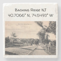 Basking Ridge NJ Map Coordinate 1906 Vintag Style