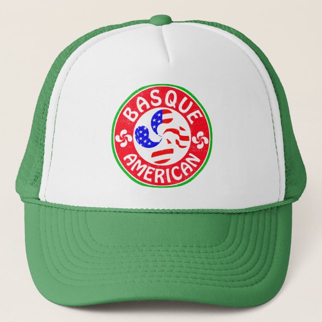 Baskisch American Euskara Lauburu Trucker Hat Truckerkappe (Vorderseite)