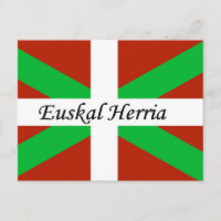 Baskische Flagge mit Euskal Herria Postkarte