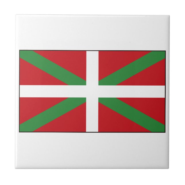 Baskische Flagge Spanien Fliese (Vorderseite)