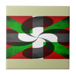 Baskische Flagge und Kreuz Fliese