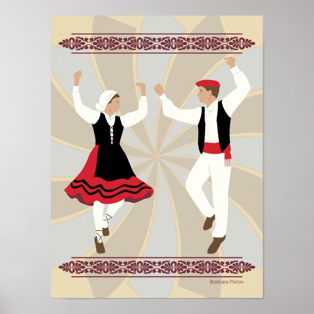 Baskische Tänzer Poster (Vorne)
