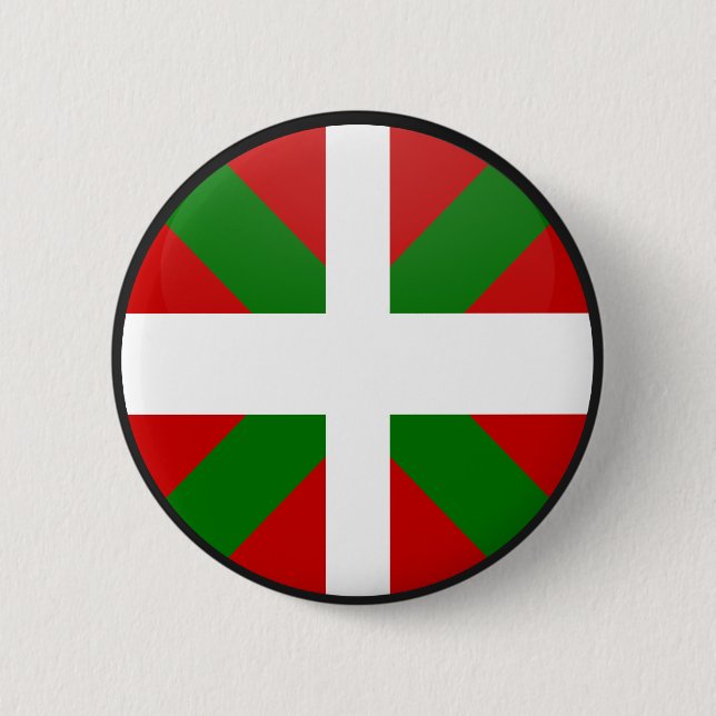 Baskischer Qualität Flaggen-Kreis Button (Vorderseite)