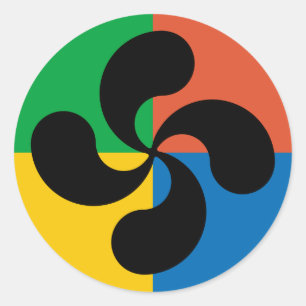 Baskischer Queraufkleber Runder Aufkleber