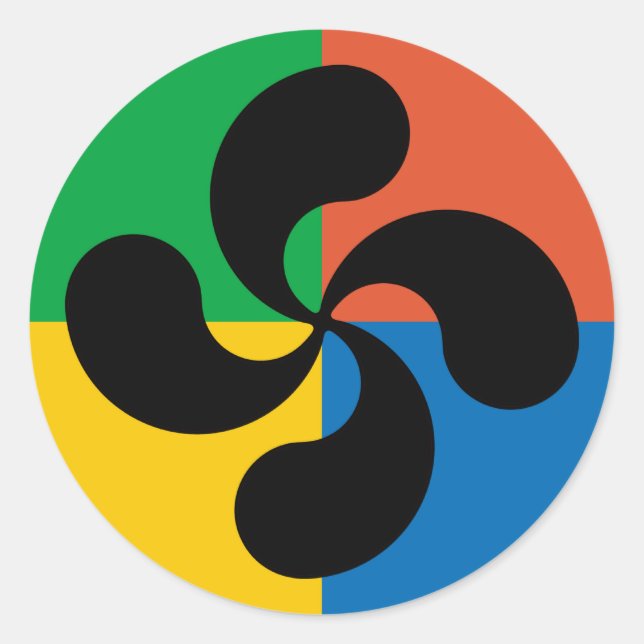 Baskischer Queraufkleber Runder Aufkleber (Vorderseite)