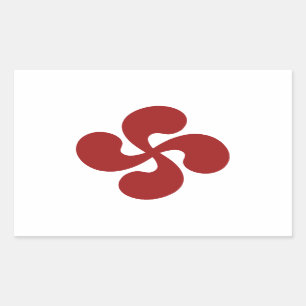 Baskisches Kreuz rotes Lauburu Rechteckiger Aufkleber