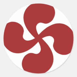 Baskisches Kreuz rotes Lauburu Runder Aufkleber