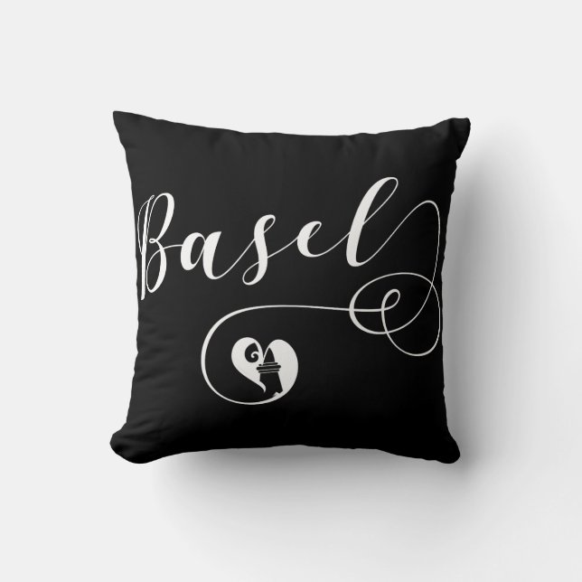 Basler Flaggenherz, Schweiz, Basel Kissen (Vorderseite)