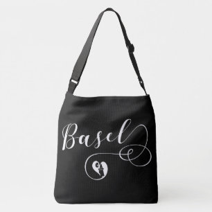 Basler Flaggenherz, Schweiz, Basel Tragetaschen Mit Langen Trägern