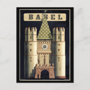 Basler Vintage-Reiseplakat Neu Postkarte