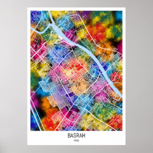 Basrah Iraq City Map Poster