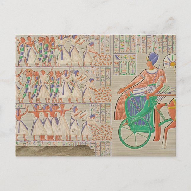 Basrelief in Medynet-Abou, Königspalast Postkarte (Vorderseite)