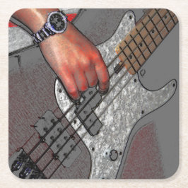 Bass-4-Küste Rechteckiger Pappuntersetzer