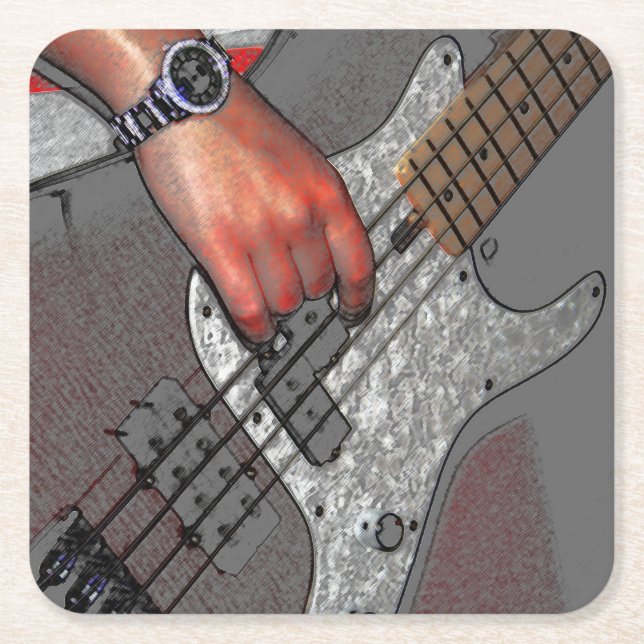 Bass-4-Küste Rechteckiger Pappuntersetzer (Vorderseite)