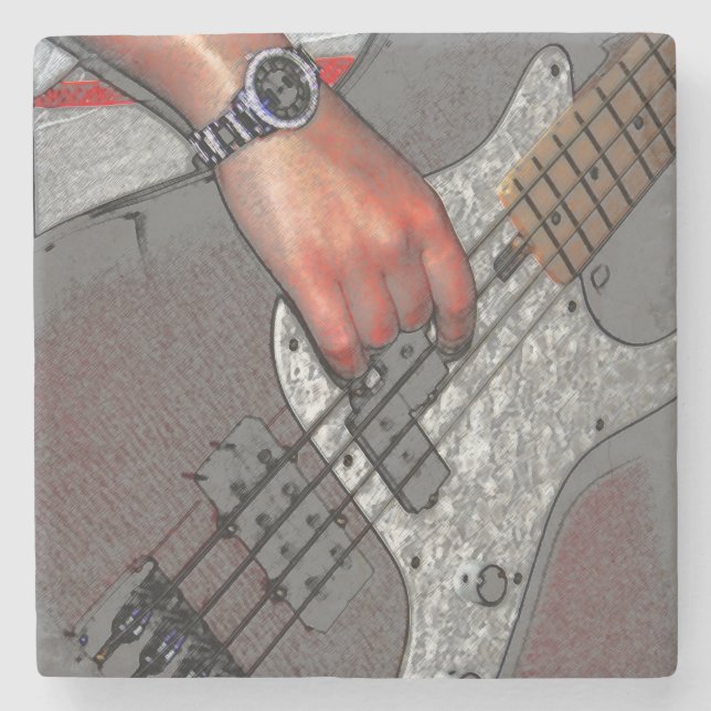 Bass-4-Küste Steinuntersetzer (Vorderseite)