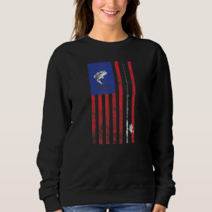 Bass American Flag Flag Pole Vintag Sweatshirt