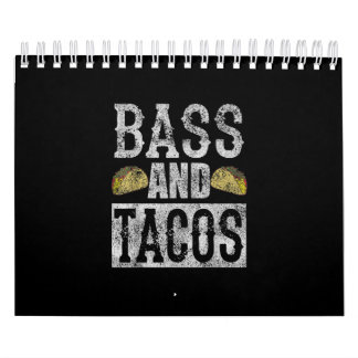 Bass And Tacos Funny Taco Bass Guitar Distressed Kalender