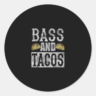Bass And Tacos Funny Taco Bass Guitar Distressed Runder Aufkleber