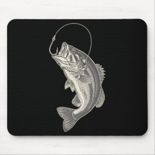 Bass-Angelhaken-Grafik Forellenbarsch-Angler Mousepad