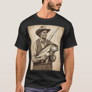 Bass-Angeln Fischer Vintage-Rute Rolle Geschenk fü T-Shirt