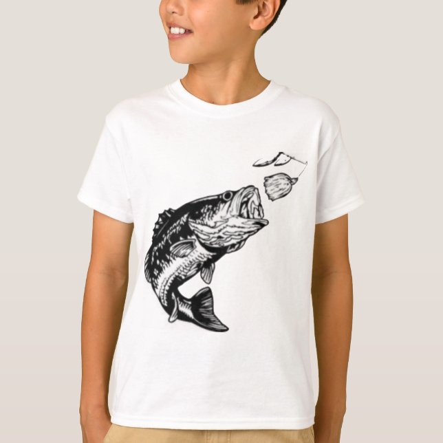 Baß angreifendes spinnerbait T-Shirt (Vorderseite)
