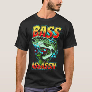 Bass-Assassine Lustiger Angler Bassfisch Springt T-Shirt