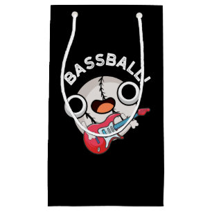 Bass Ball Funny Baseball Bass Pun Dark BG Kleine Geschenktüte