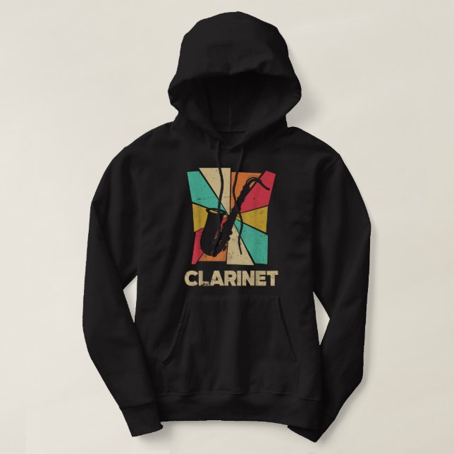 Bass Clarinet Clarinetist Clarinet Player Silhouet Hoodie (Design vorne)