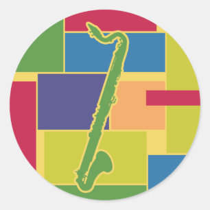 Bass Clarinet Colorblocks Aufkleber