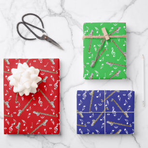 Bass Clarinet Musiknote Muster Geschenkpapier Set