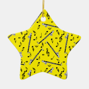 Bass Clarinet Musiknote Muster Keramik Ornament