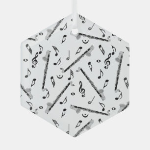 Bass Clarinet Musiknote Muster Ornament Aus Glas